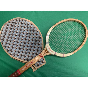 "Made in England c1960s Dunlop Tennis Racket & Custom Needlepoint Cover"