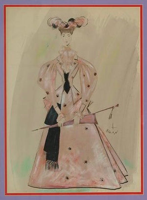 The Second Mrs Tanqueray Act III 1950 Haymarket Theatre Costume Watercolour by Cecil Beaton