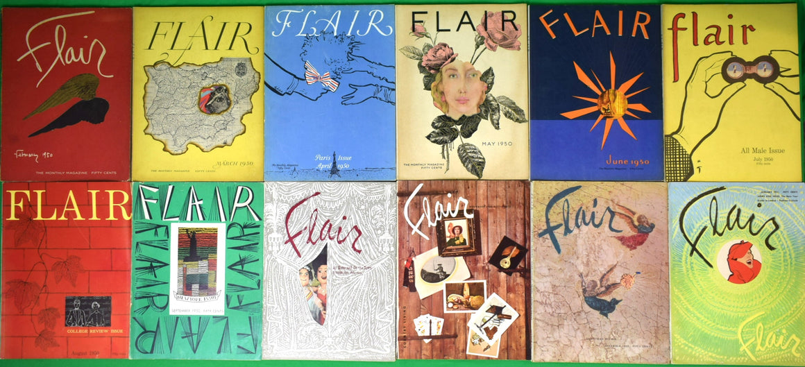 "Complete Set x 12 Flair Magazines February 1950 - January 1951"
