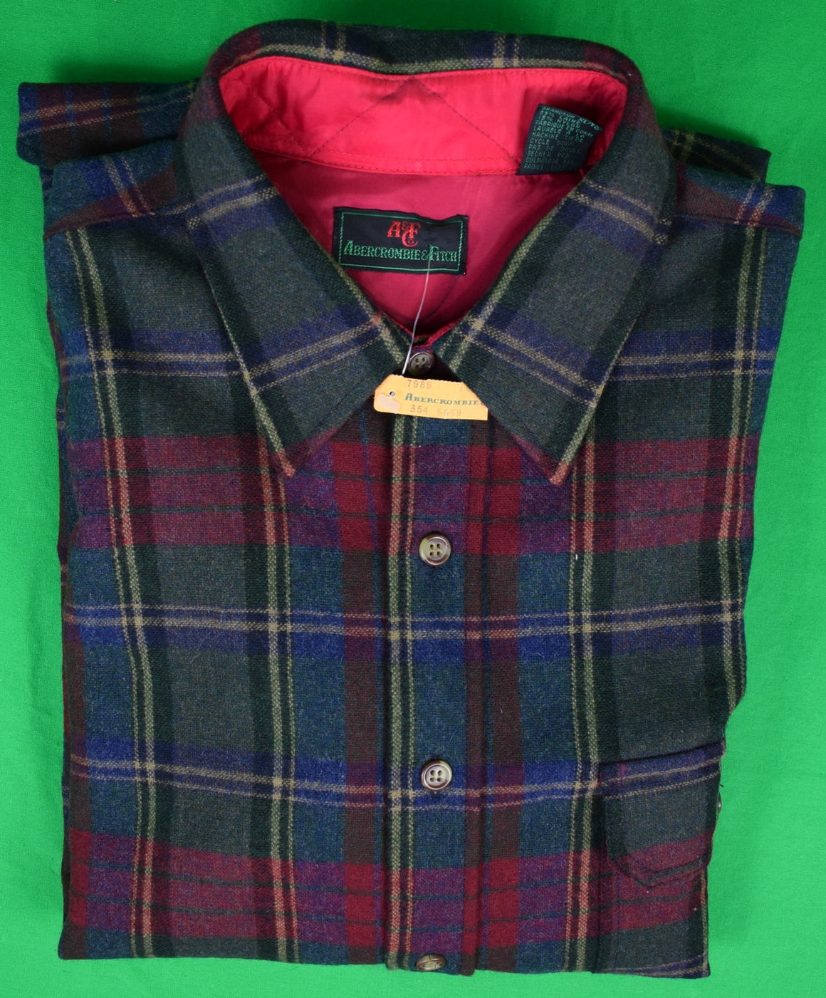 Abercrombie & Fitch Wool Plaid Camp Shirt Sz XL/ TG (New w/ A&F Tag)
