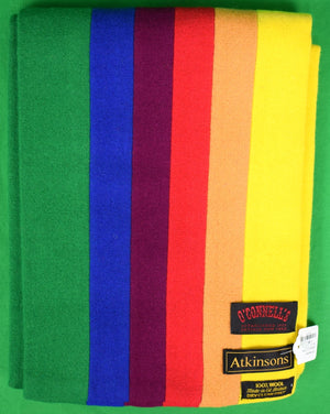 O'Connell's x Atkinsons Rainbow Stripe English Wool Schoolboy Scarf (New w/ Tag)