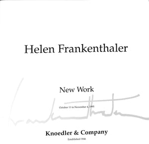 "Helen Frankenthaler: New Work Knoedler & Company 1995"