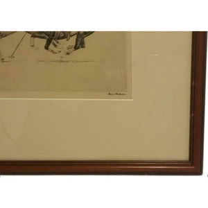 "International Polo Argentina vs USA" 1928 Drypoint  BROWN, Paul Desmond (SIGNED)