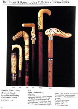 "The Herbert G. Ratner Jr Cane Collection August 23, 1999"