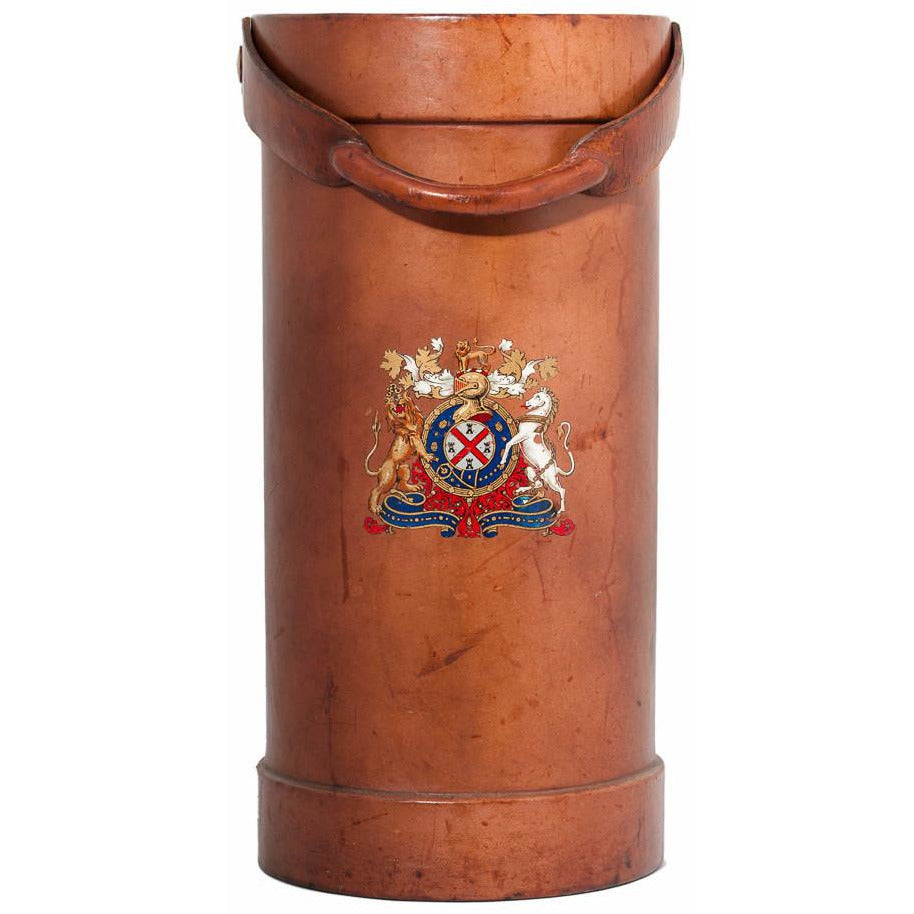 Regal Coat of Arms Shooting Stick/Umbrella Leather Stand