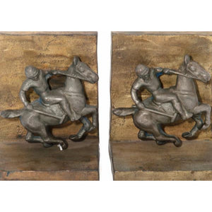 Bronze Polo Player Bookends