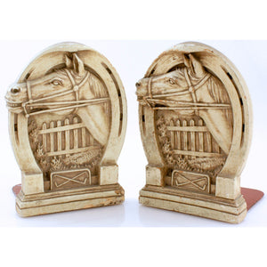 Steeplechase Horse Head Bookends